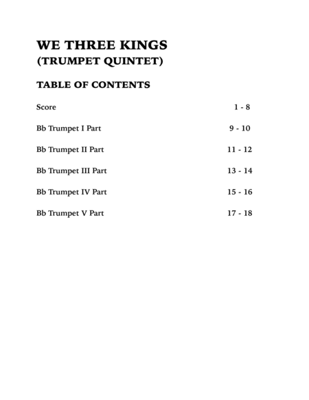 We Three Kings (Trumpet Quintet) image number null