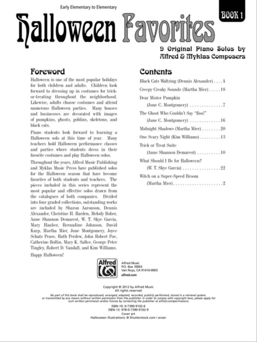 Halloween Favorites, Book 1 Easy Piano scores gallery preview page 2
