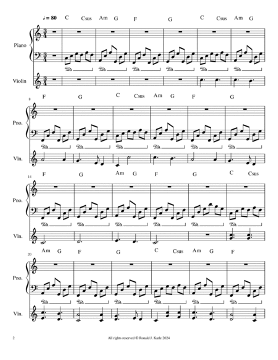 Meditation Six Violin and Guitar Violin Solo scores gallery preview page 2