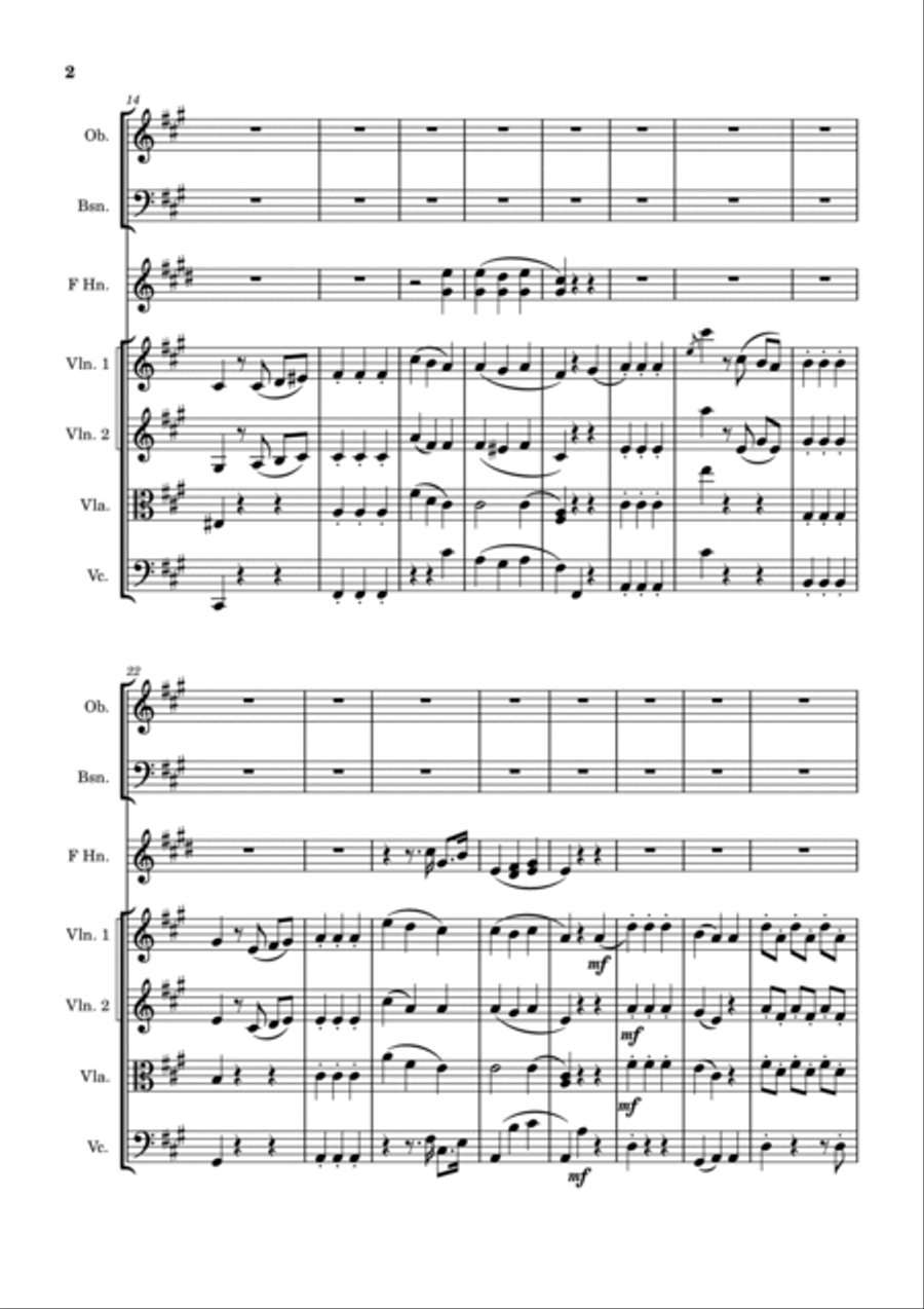 Menuetto_A major - Score Only Chamber Orchestra scores gallery preview page 2