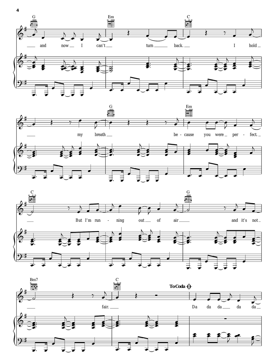 It's All Your Fault It's All Your Fault Piano, Vocal, Guitar scores gallery preview page 4