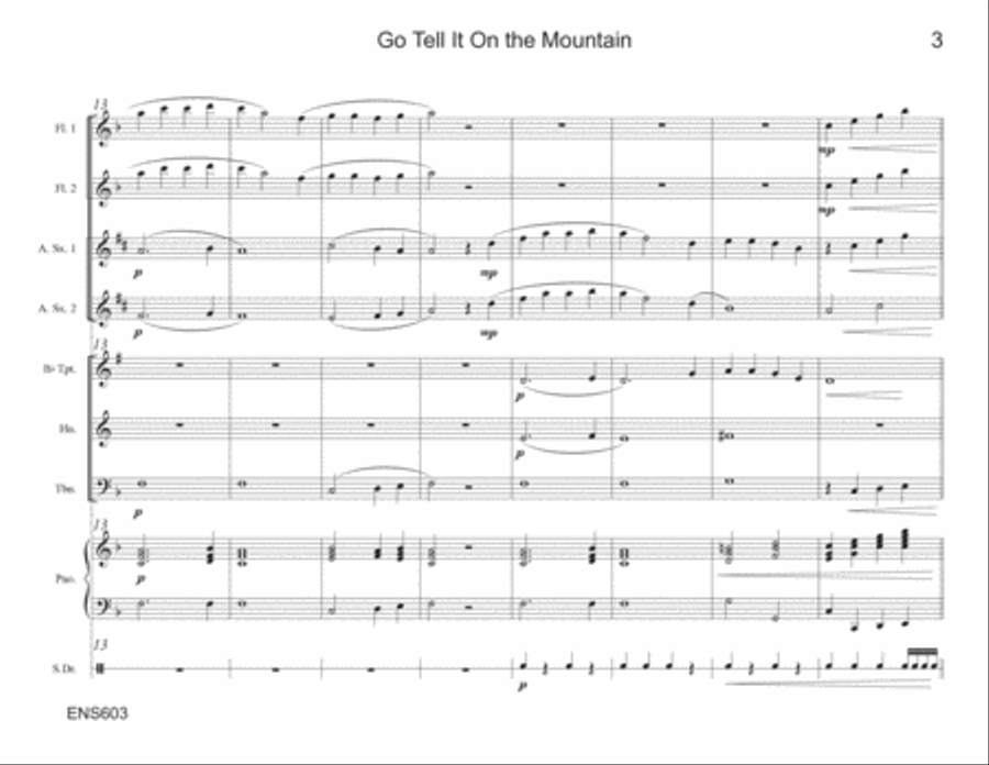 GO TELL IT ON THE MOUNTAIN - Instrumental Ensemble (flexible instrumentation) Large Ensemble scores gallery preview page 3