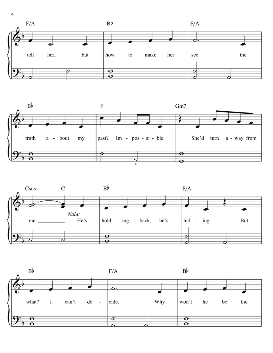 Can You Feel The Love Tonight (from The Lion King) Easy Piano scores gallery preview page 4