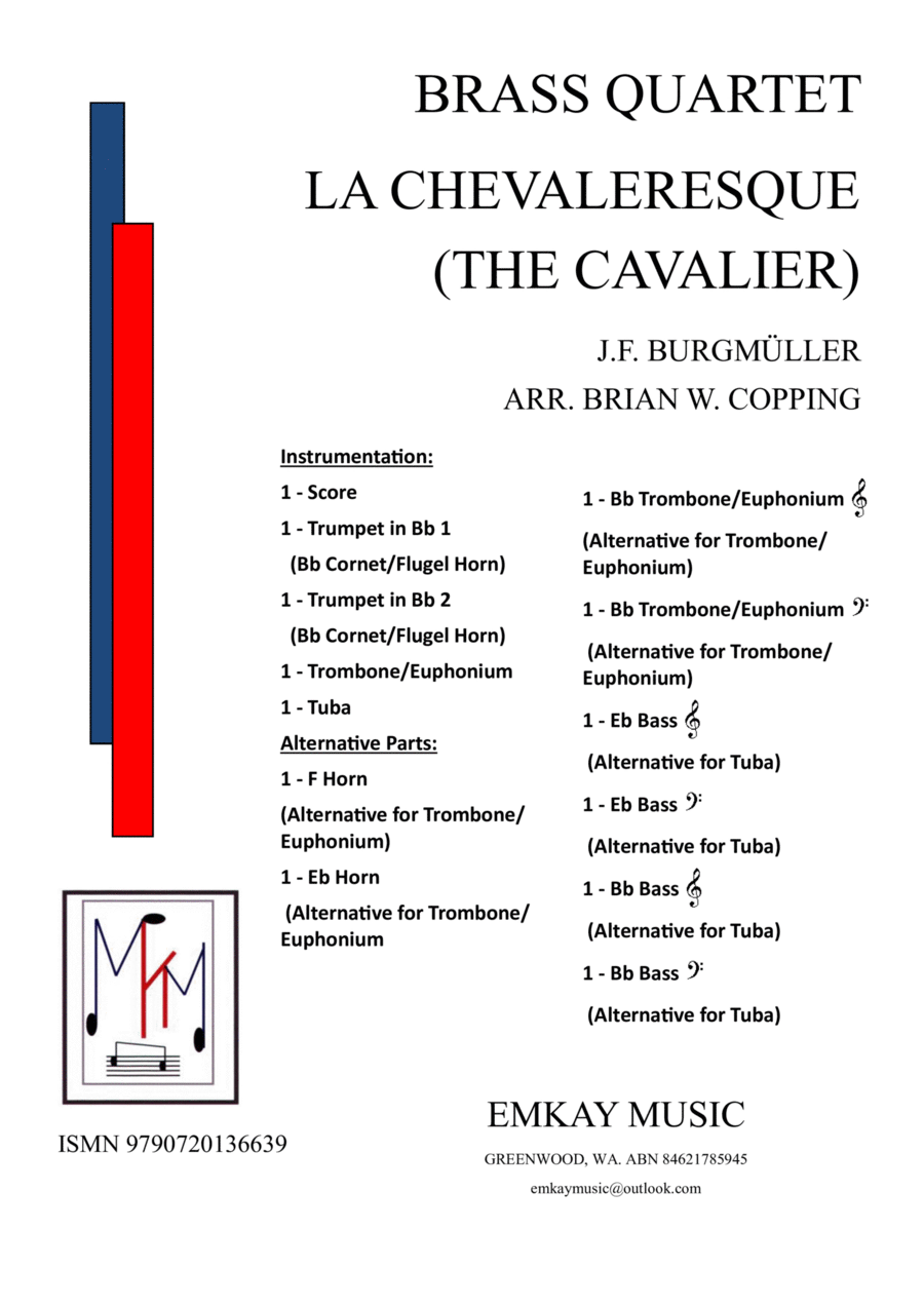 LA CHEVALERESQUE (THE CAVALIER) BRASS QUARTET Brass Quartet scores gallery preview page 1