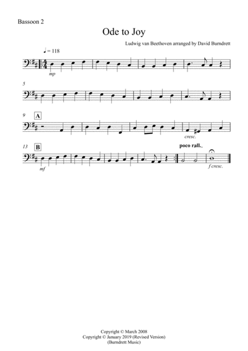 Ode To Joy for Bassoon Quartet image number null