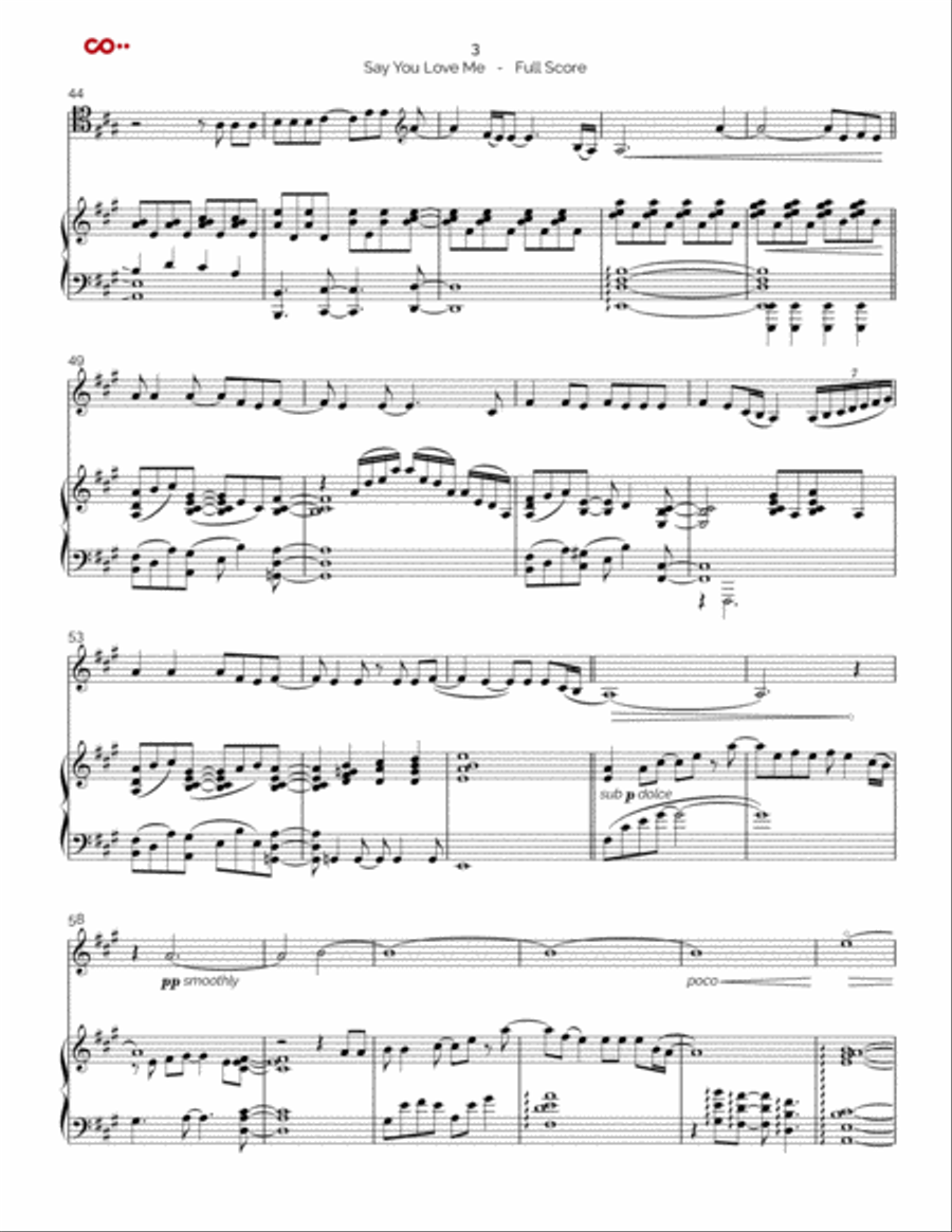 Say You Love Me String Duet scores gallery preview page 3