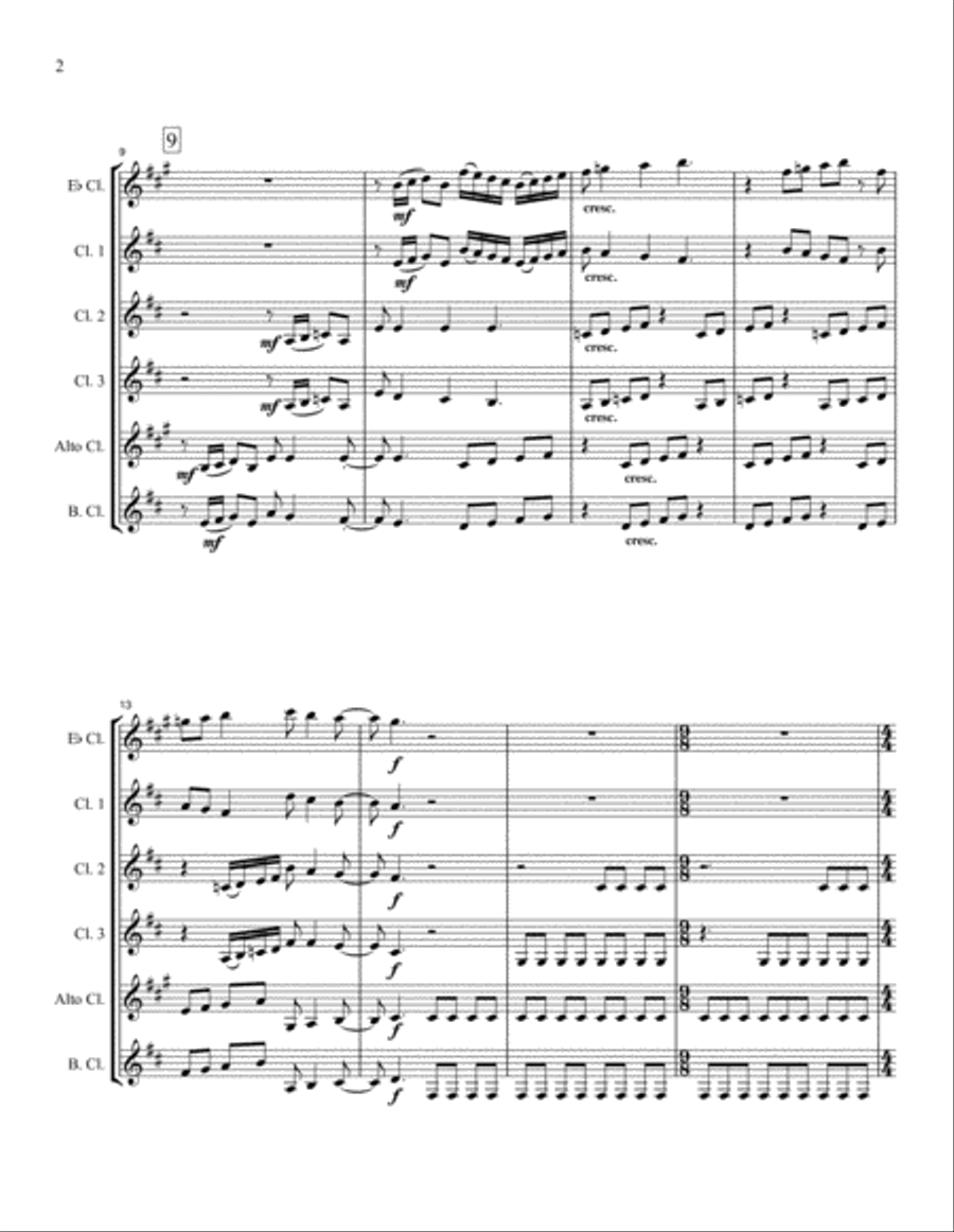 Olympic Prelude for Clarinet Choir Clarinet Choir scores gallery preview page 2