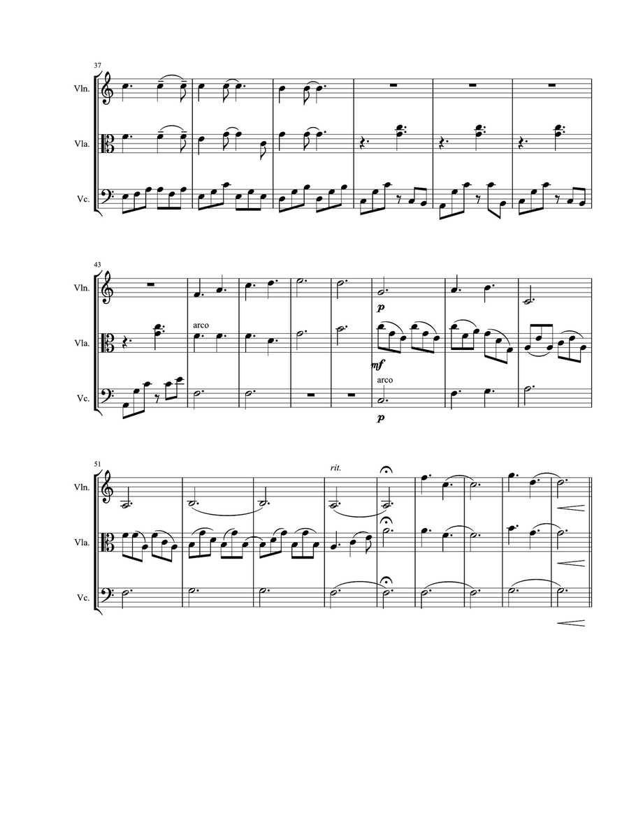 Hallelujah String Trio scores gallery preview page 3