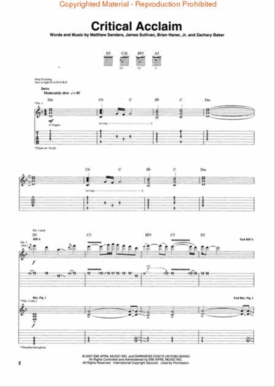 Avenged Sevenfold Electric Guitar scores gallery preview page 2