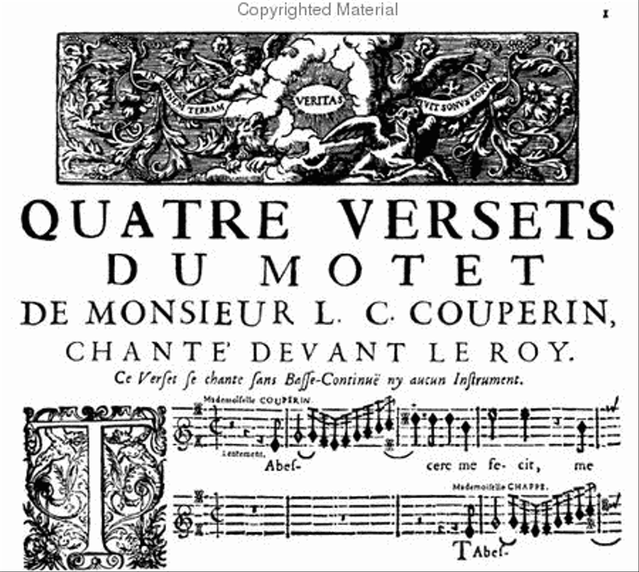 Four versets of a motet composed by order of the King