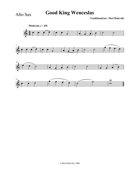 A Beginner Saxophone Christmas--E flat Saxes (alto, baritone)
