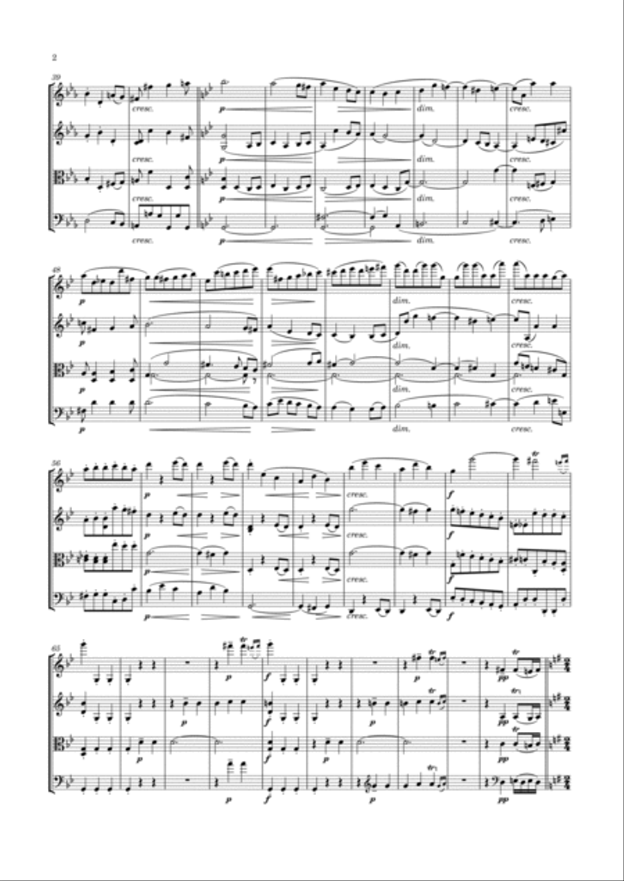 Beethoven - String Quartet No.12 in in E flat major, Op.127 String Quartet scores gallery preview page 3