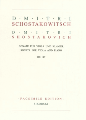 Book cover for Sonata For Viola And Piano Op147 Facsimile Edition Hardcover W/preface In Eng