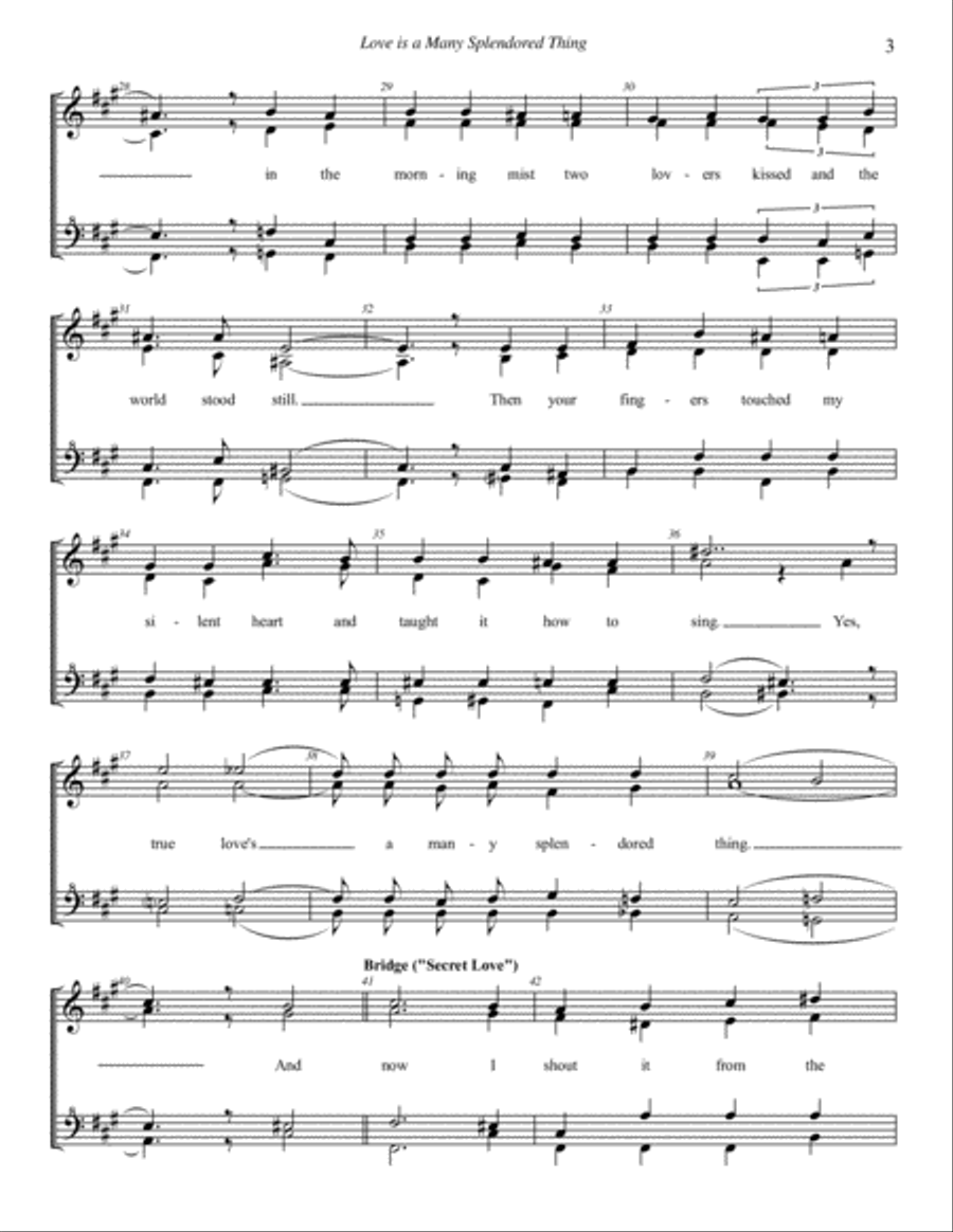 Love Is A Many-splendored Thing SSAA scores gallery preview page 3