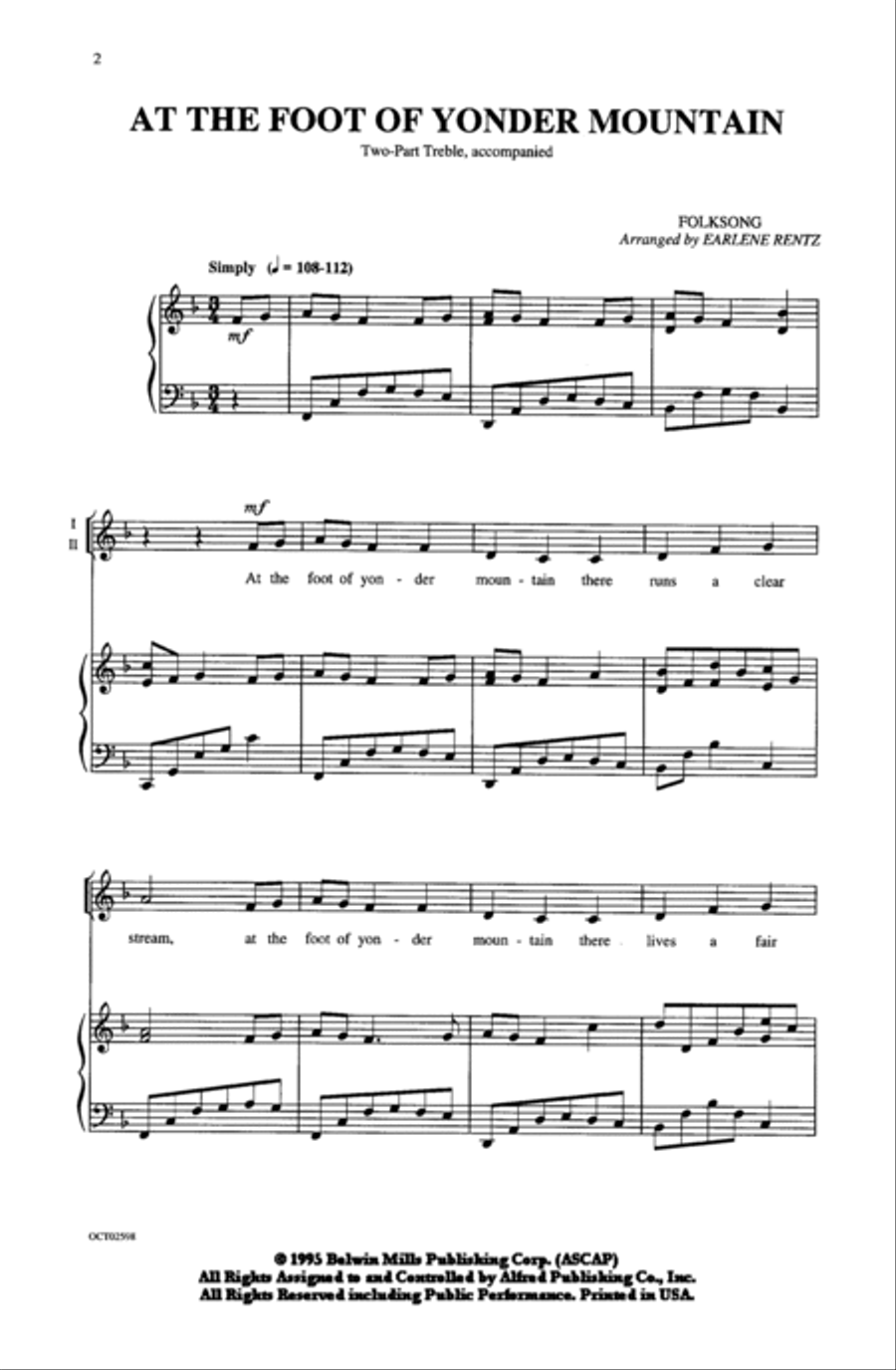At the Foot of Yonder Mountain 3-Part scores gallery preview page 9