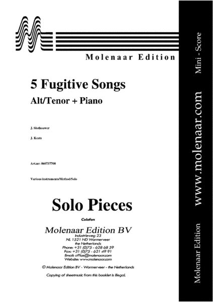 Five Fugitive Songs (1983)