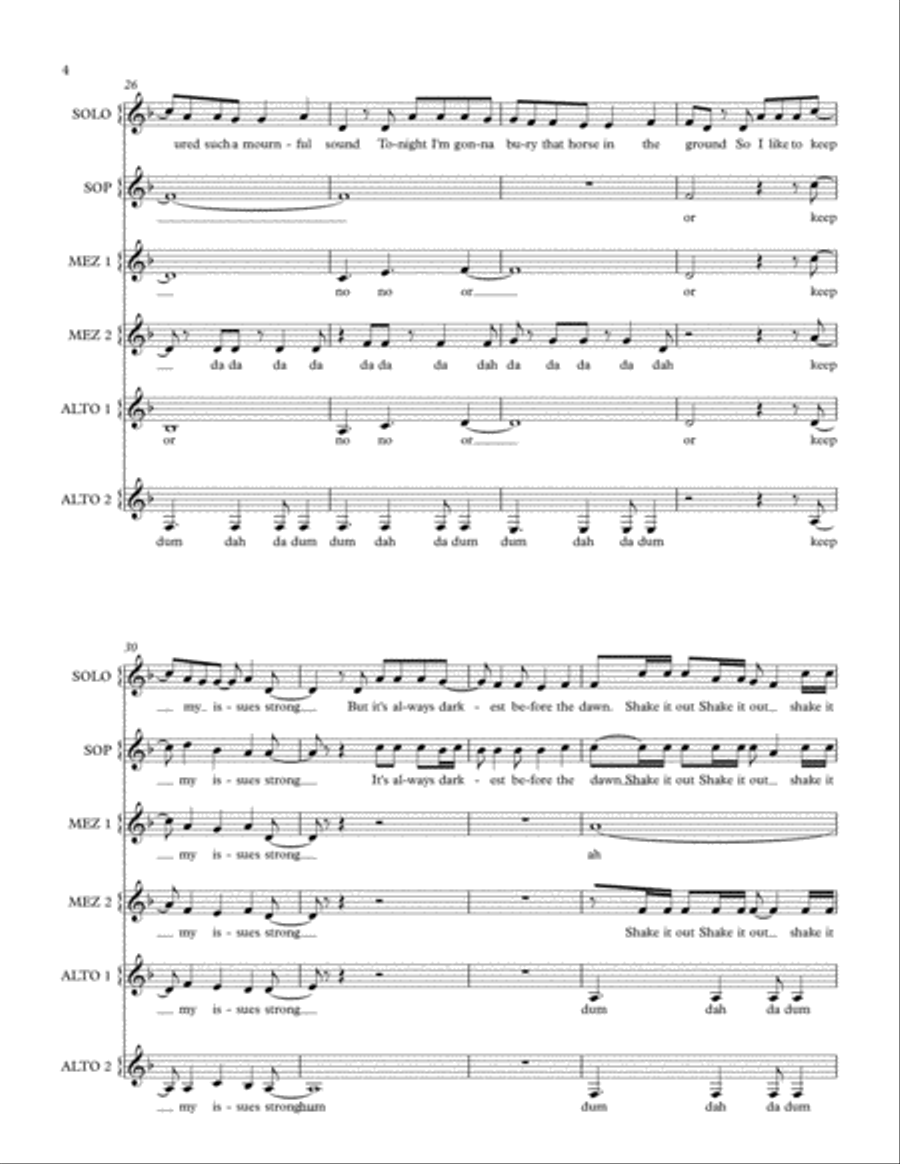 Shake It Out A Cappella scores gallery preview page 4