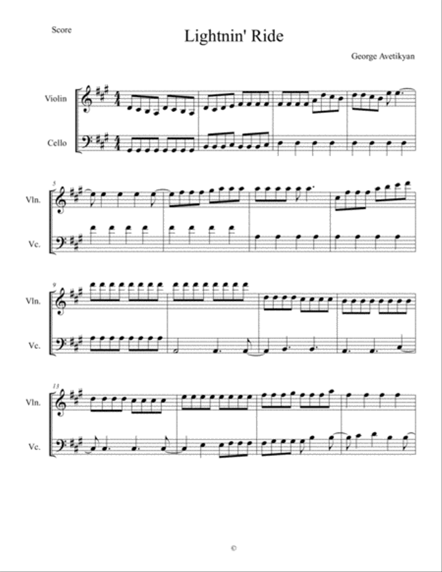 Lightnin' Ride Lightnin' Ride Small Ensemble scores gallery preview page 1