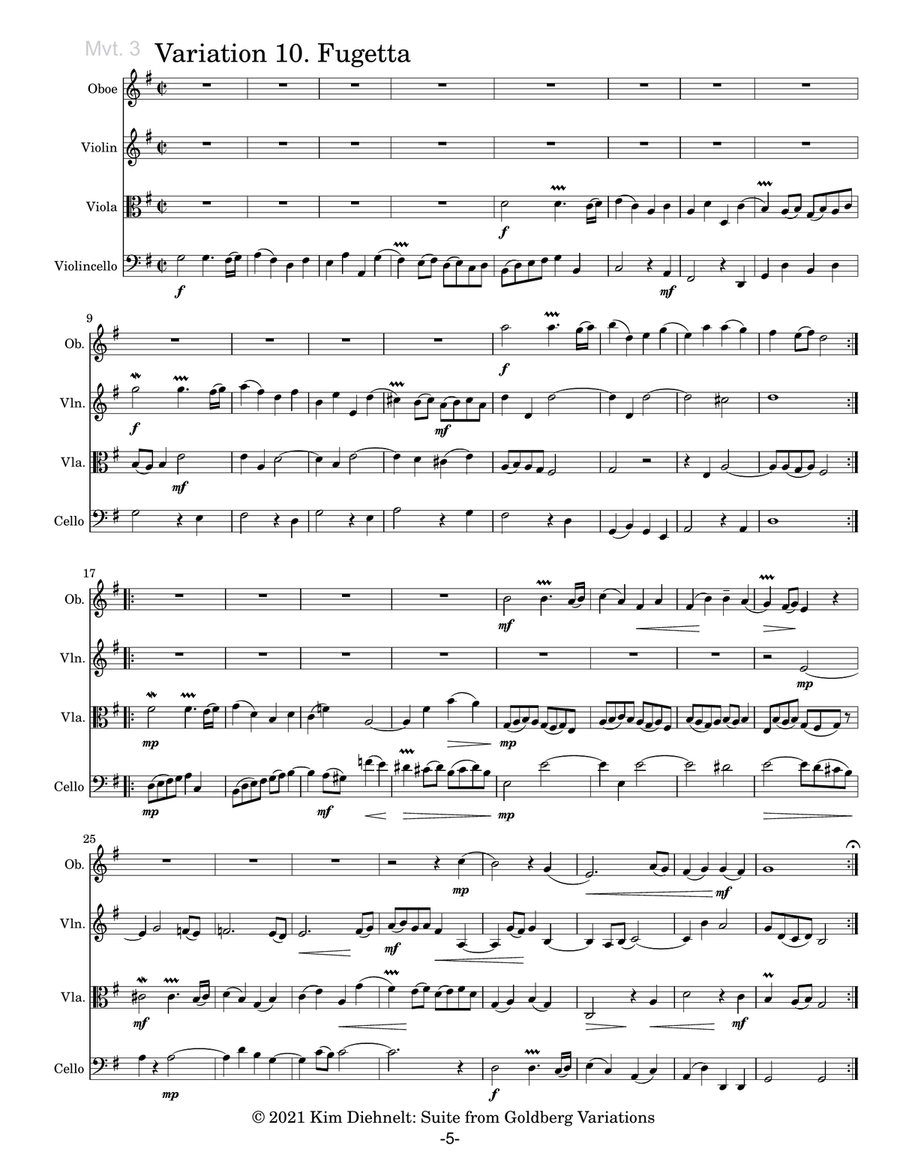 Suite from Goldberg Variations Small Ensemble scores gallery preview page 6