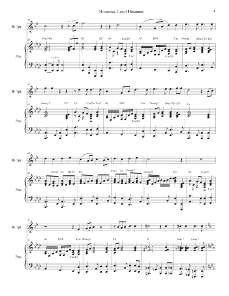Hosanna, Loud Hosanna (Bb-Trumpet solo - Piano accompaniment) image number null