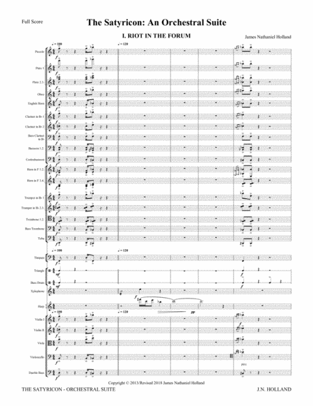 The Satyricon Orchestral Suite in Seven Movements Full Score from the Ballet "The Satyricon" image number null