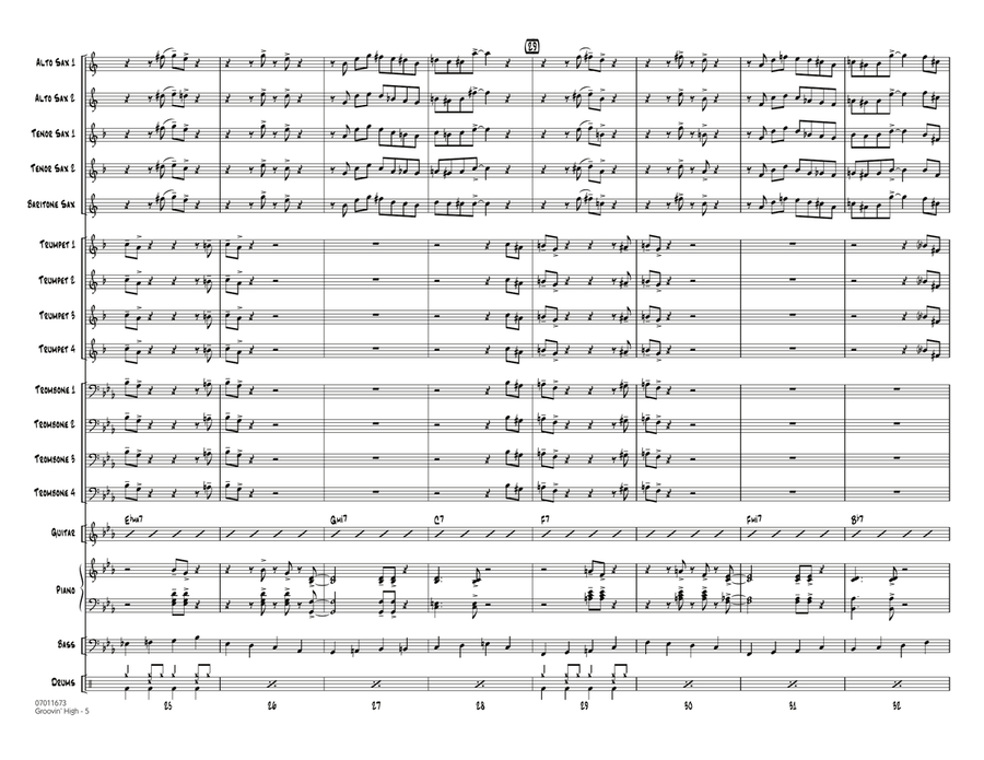Groovin' High - Full Score Jazz Ensemble scores gallery preview page 5