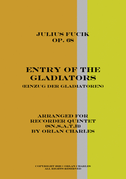 Julius Fucik - Entry of the Gladiators (circus music) - for recorder quintet image number null