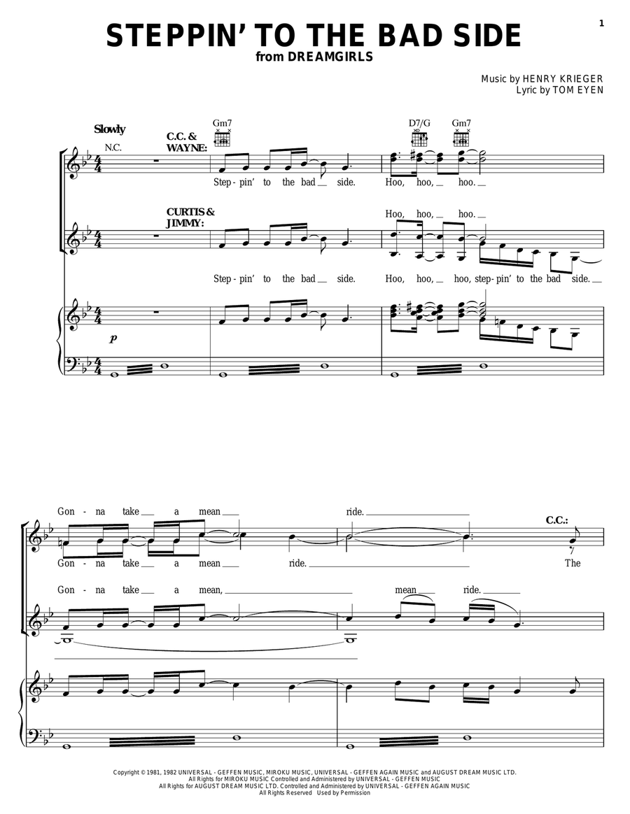 Steppin' To The Bad Side Piano, Vocal, Guitar scores gallery preview page 1