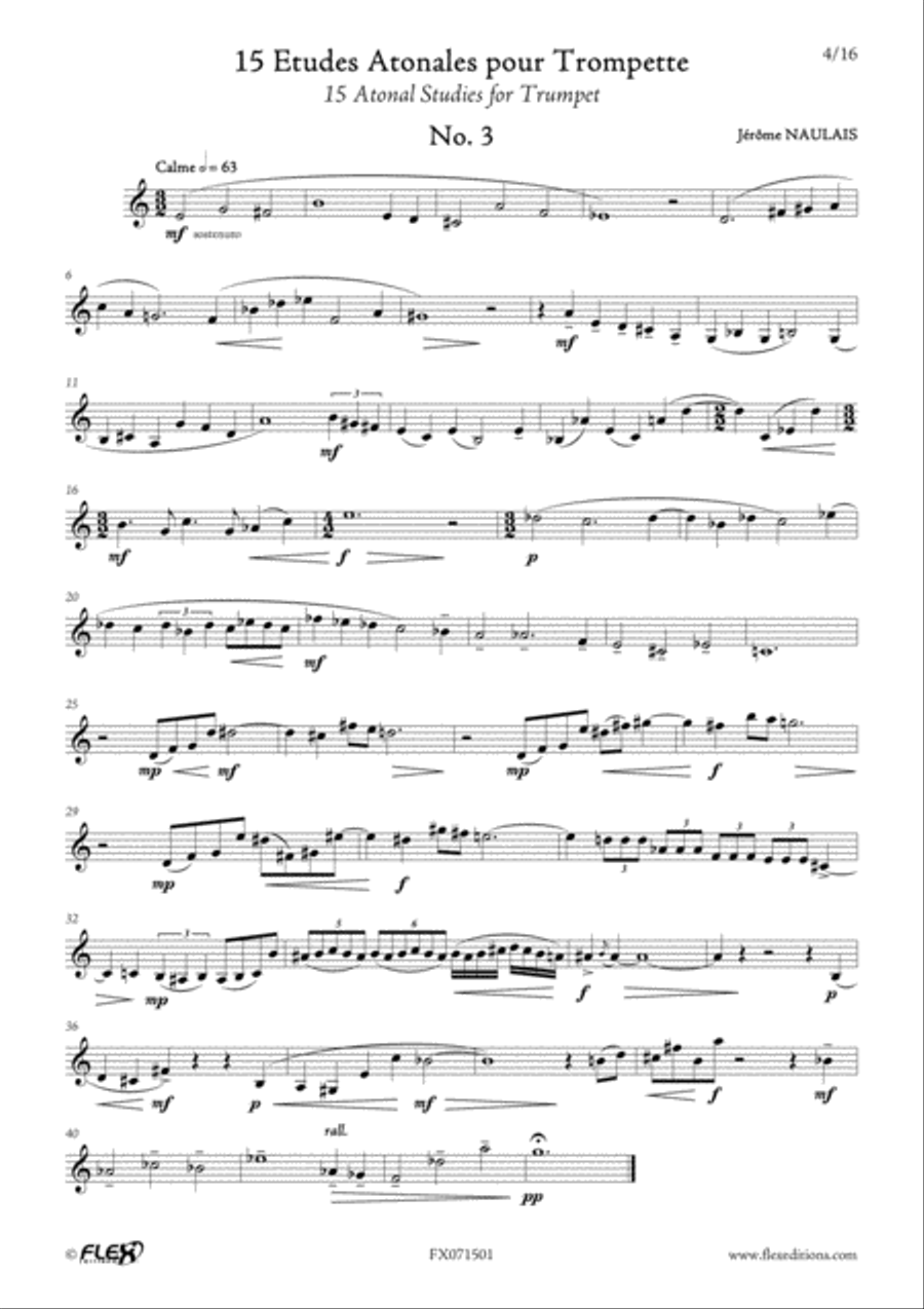 15 Atonal Studies for Trumpet Trumpet scores gallery preview page 4