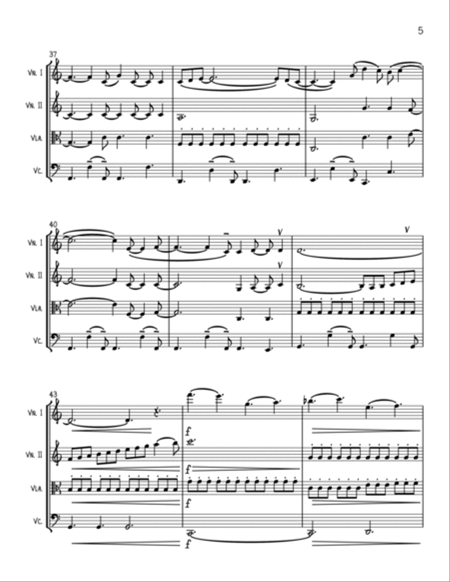 Can't Take It In String Quartet scores gallery preview page 5