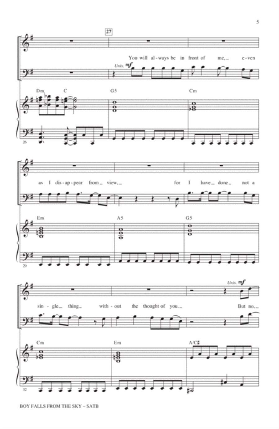 Boy Falls From The Sky Boy Falls From The Sky 4-Part scores gallery preview page 4