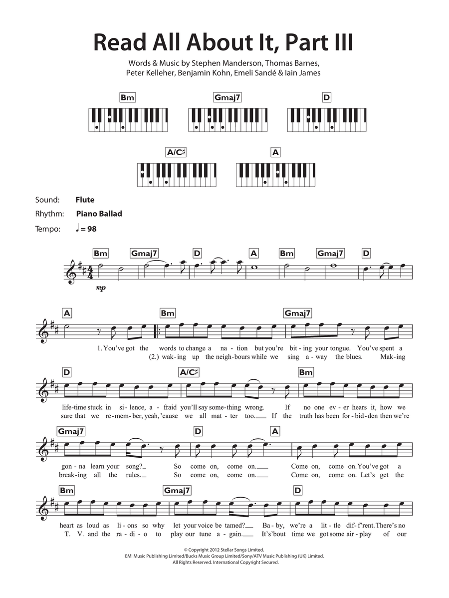 Read All About It, Part III Piano Solo scores gallery preview page 1