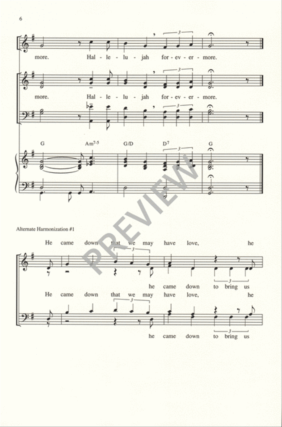 He Came Down 4-Part scores gallery preview page 7