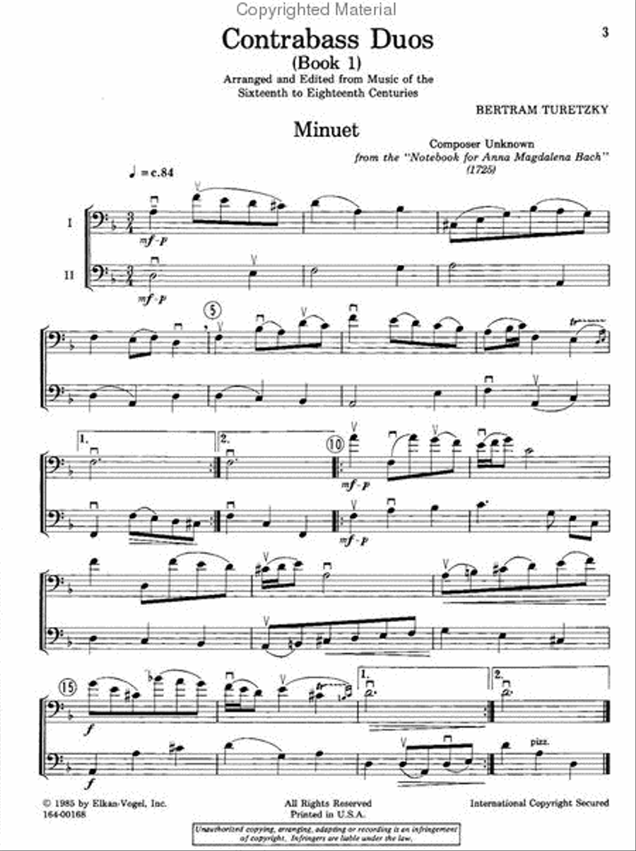 Contrabass Duos String Duet scores gallery preview page 2