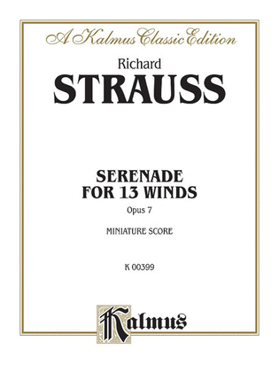 Book cover for Serenade for 13 Winds, Op. 7