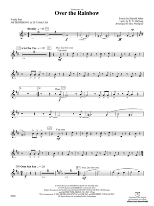 Over the Rainbow (from The Wizard of Oz), Variations on: (wp) 3rd B-flat Trombone T.C.