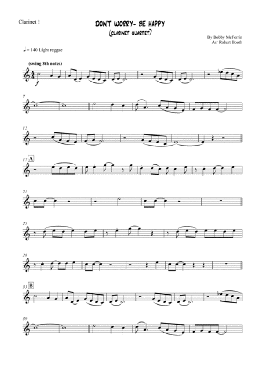Don't Worry, Be Happy Woodwind Quartet scores gallery preview page 3