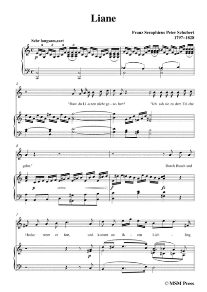 Schubert-Liane,in C Major,for Voice&Piano image number null