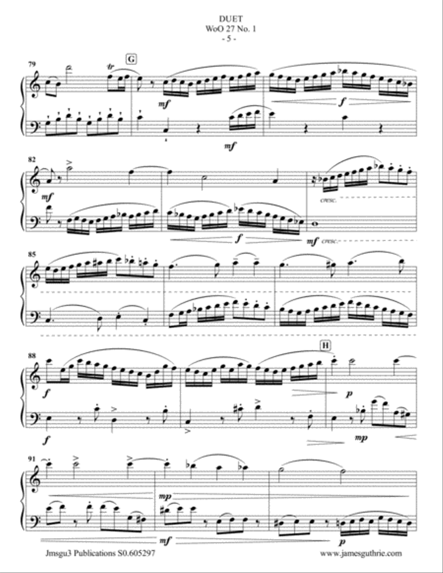 Beethoven: Three Duets WoO 27 for Flute & Cello Flute scores gallery preview page 5