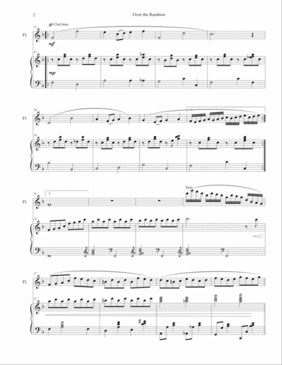Over The Rainbow (from The Wizard Of Oz) Flute Solo scores gallery preview page 4