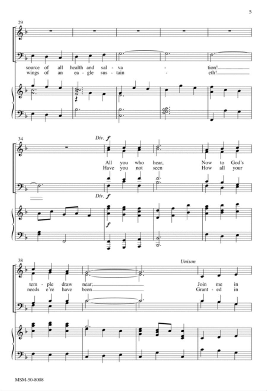 Praise to the Lord, the Almighty 4-Part scores gallery preview page 4