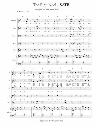The First Noel - SATB with either flute, cello, violin or french horn and piano