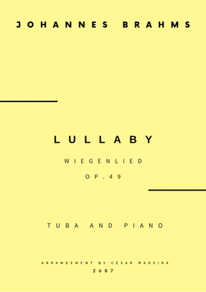 Book cover for Brahms' Lullaby - Tuba and Piano (Full Score and Parts)