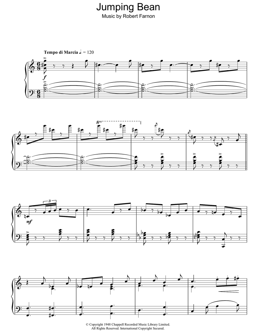 Jumping Bean Piano Solo scores gallery preview page 1