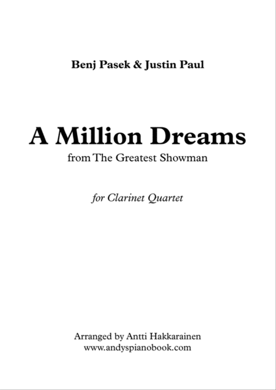 A Million Dreams Woodwind Quartet scores gallery preview page 1