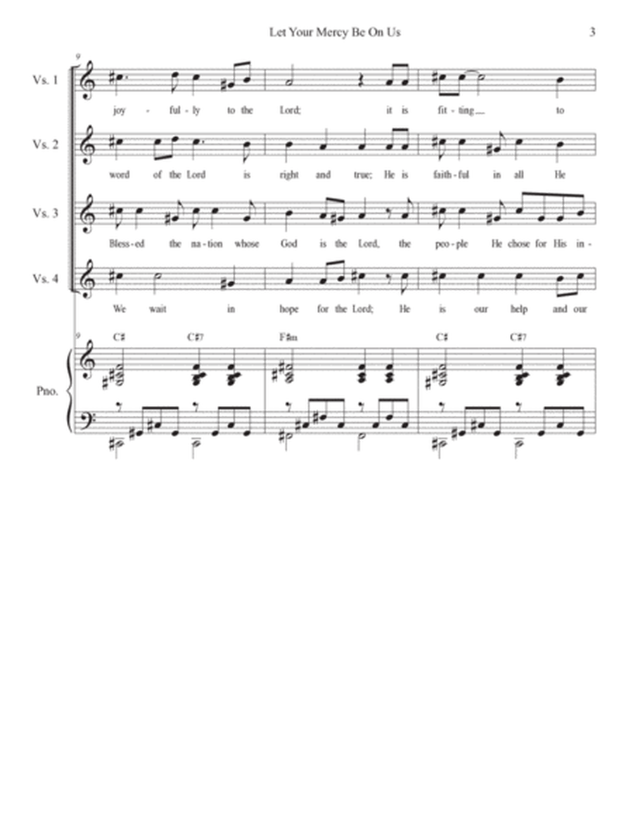 Let Your Mercy Be On Us (Psalm 33) (Vocal Quartet - (SATB) image number null