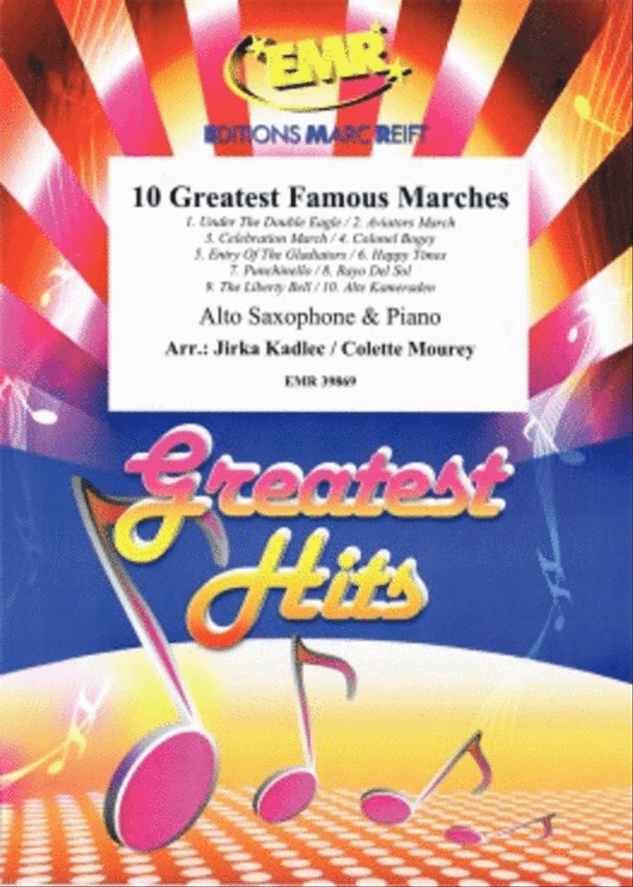 10 Greatest Famous Marches Alto Saxophone scores gallery preview page 1
