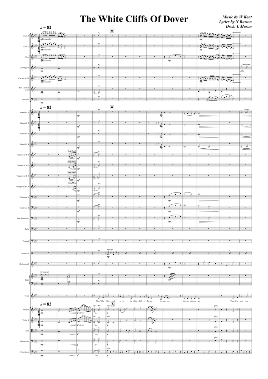 (there'll Be Bluebirds Over) The White Cliffs Of Dover Full Orchestra scores gallery preview page 1