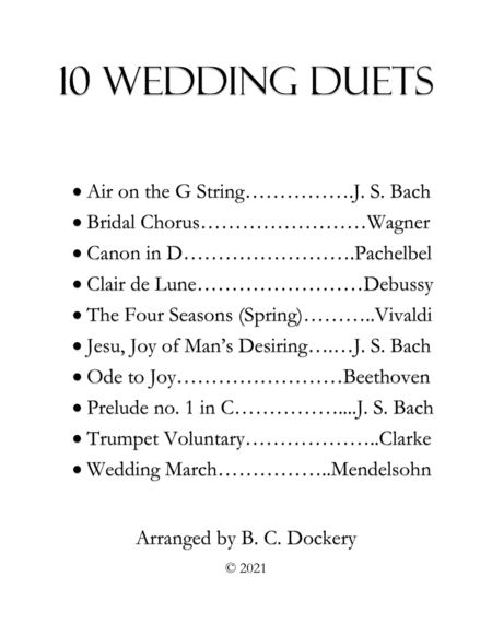 10 Wedding Duets for Alto and Tenor Sax with Piano image number null
