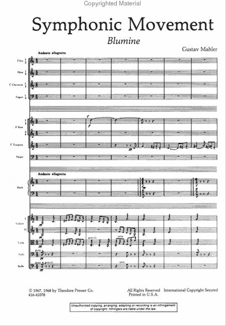 Symphonic Movement: Blumine Orchestra scores gallery preview page 2